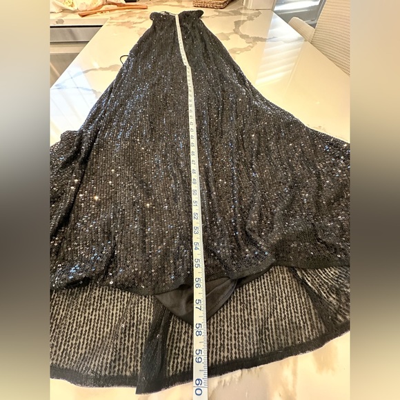 NWT $358 sold as is Leena for Mac Douggal STRETCH SEQUIN LACE UP back size 2 - Picture 5 of 12